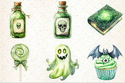 Green Halloween Clipart, an Illustration by Rose Art (Thumbnail 3 of 7)