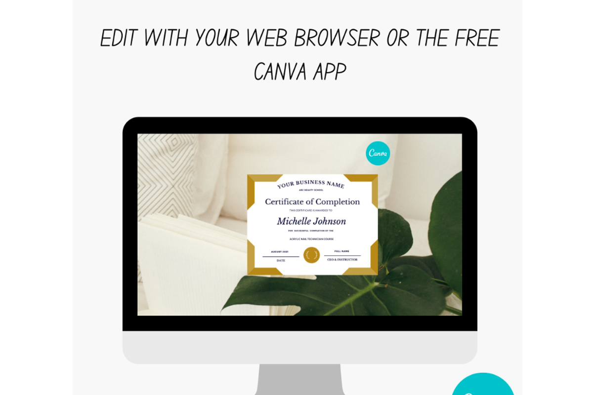 Certificate of Completion Template, a Card Template by YasdeyDesigns (Photo 5 of 6)