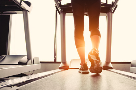 Lower body at legs part of Fitness girl running on running machi, a Sports & Recreation Photo by Ministocker