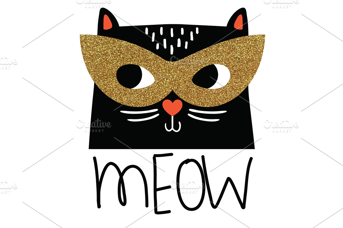 Party black cat. Birthday card print, an Animal Illustration by StudioLondon (Photo 2 of 3)