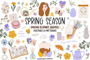 Romantic Spring & Flowers Clipart