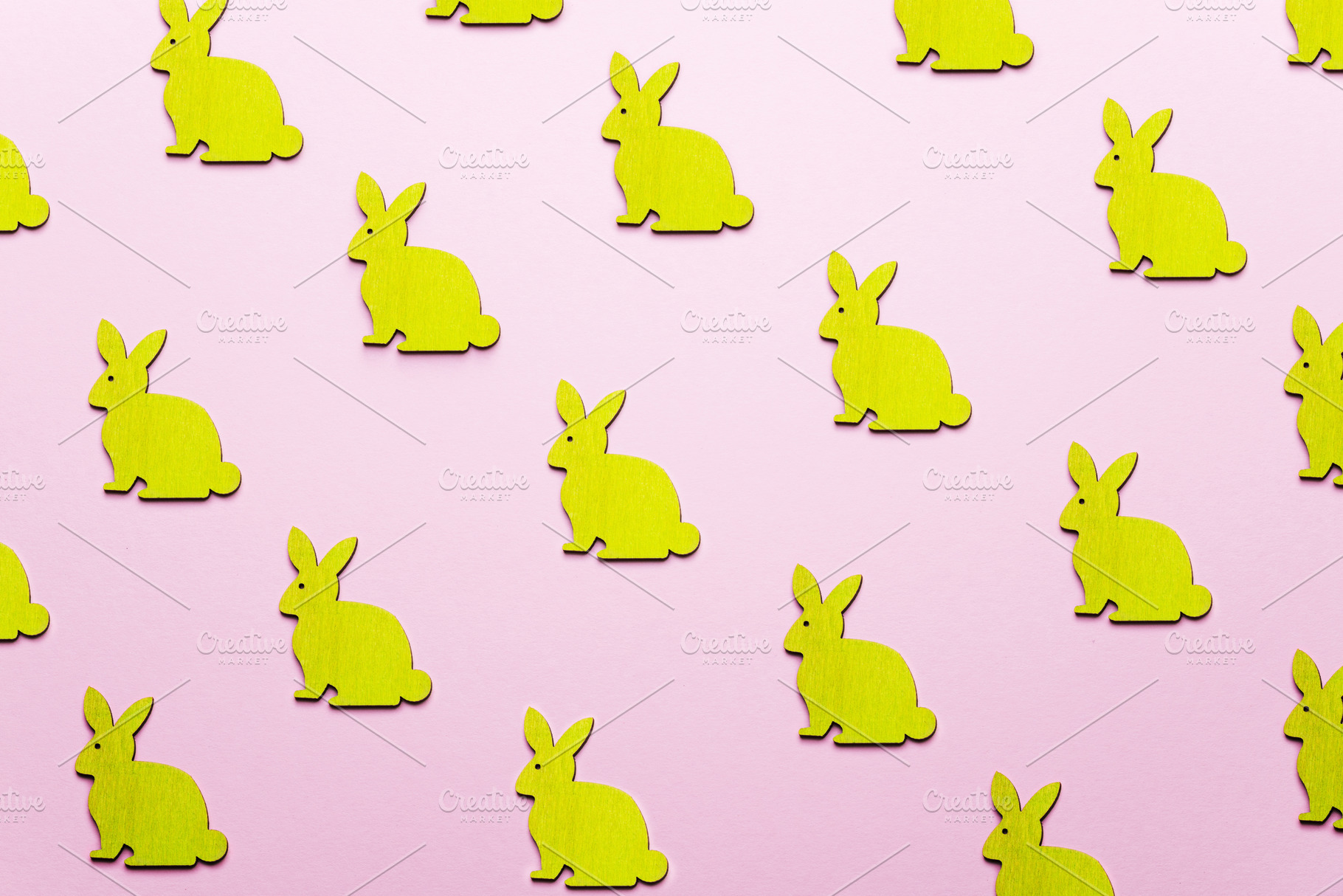 Wooden Easter Bunnies as attribute o, a Photo by Volff