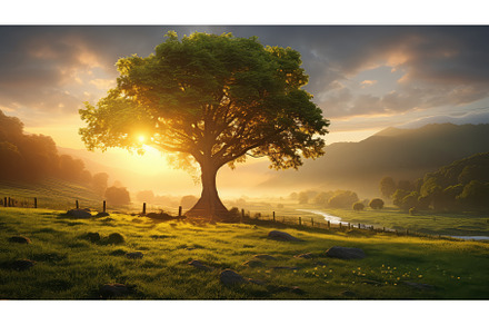 scape land sunlight morning, a Nature Photo by pikepicture