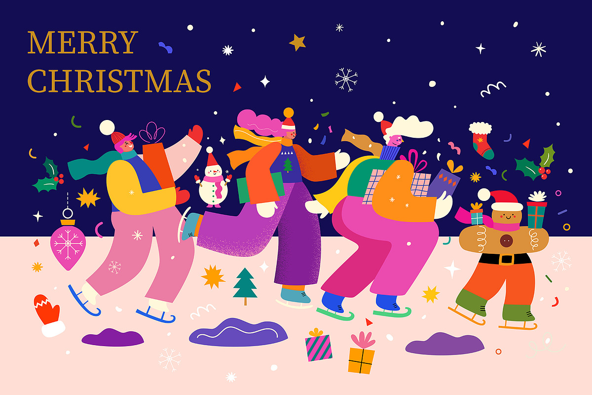Merry Christmas and Happy New Year!, a Seasonal Illustration by MoleskoStudio (Photo 1 of 27)