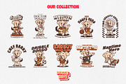 Retro Puppy Mascot Bundle, an Animal Illustration by Tekuni (Thumbnail 5 of 12)