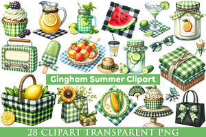 Black and Green Gingham Summer PNG, an Illustration by cherrydesign