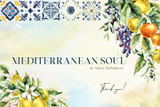 Mediterranean citrus tile watercolor, a Decorative Illustration by Yuliya Derbisheva (Thumbnail 15 of 15)