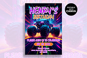 Monster Truck Birthday Invitation, an Invitation Template by M9 Design (Thumbnail 1 of 4)