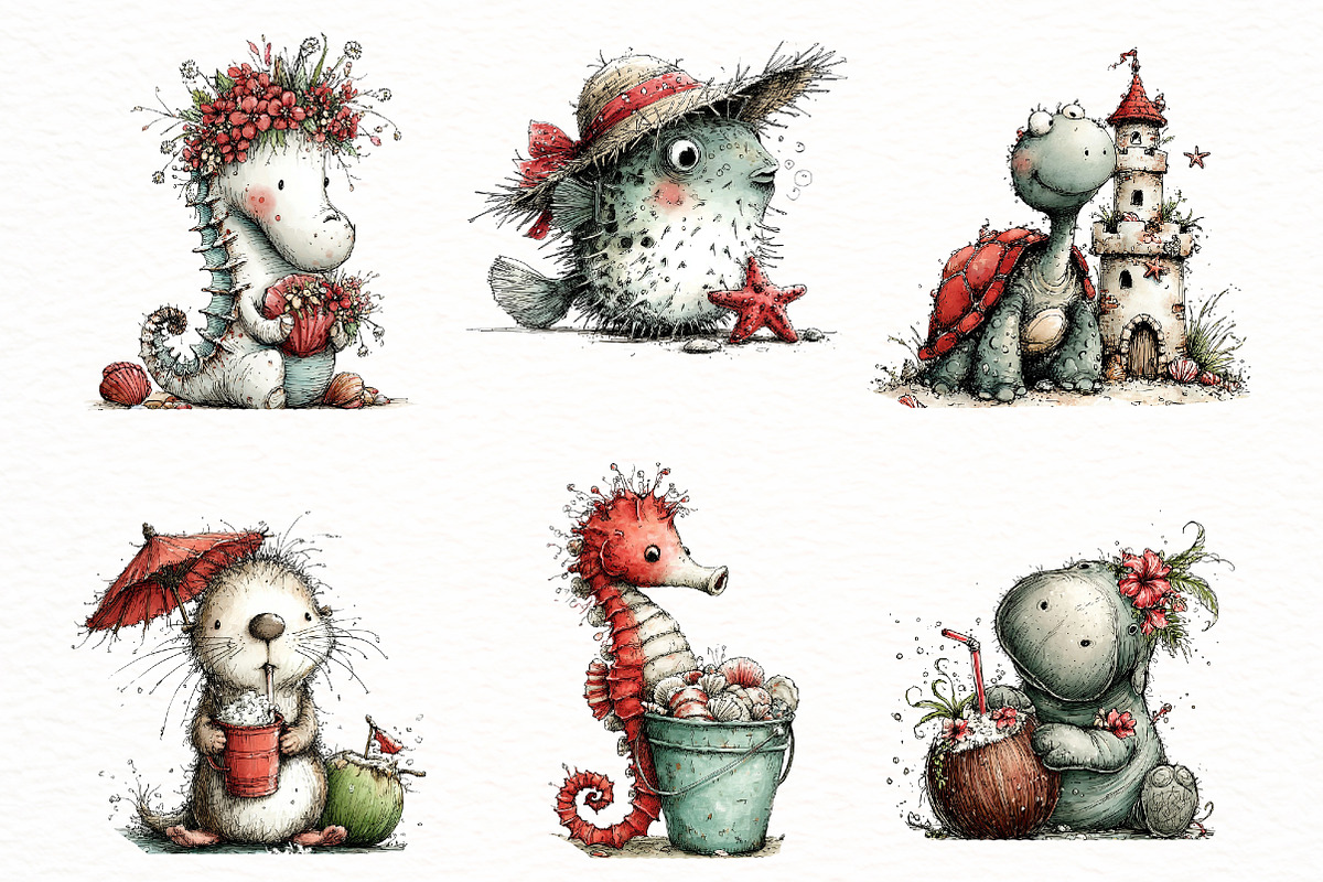 whimsical summer Animals Clipart, an Illustration by Designworld (Photo 4 of 4)