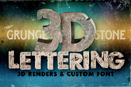 Stone - 3D Lettering + Font, a Font by MIIM