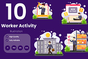 Worker Activity Illustration Pack, an Illustration by baii09 (Thumbnail 1 of 4)