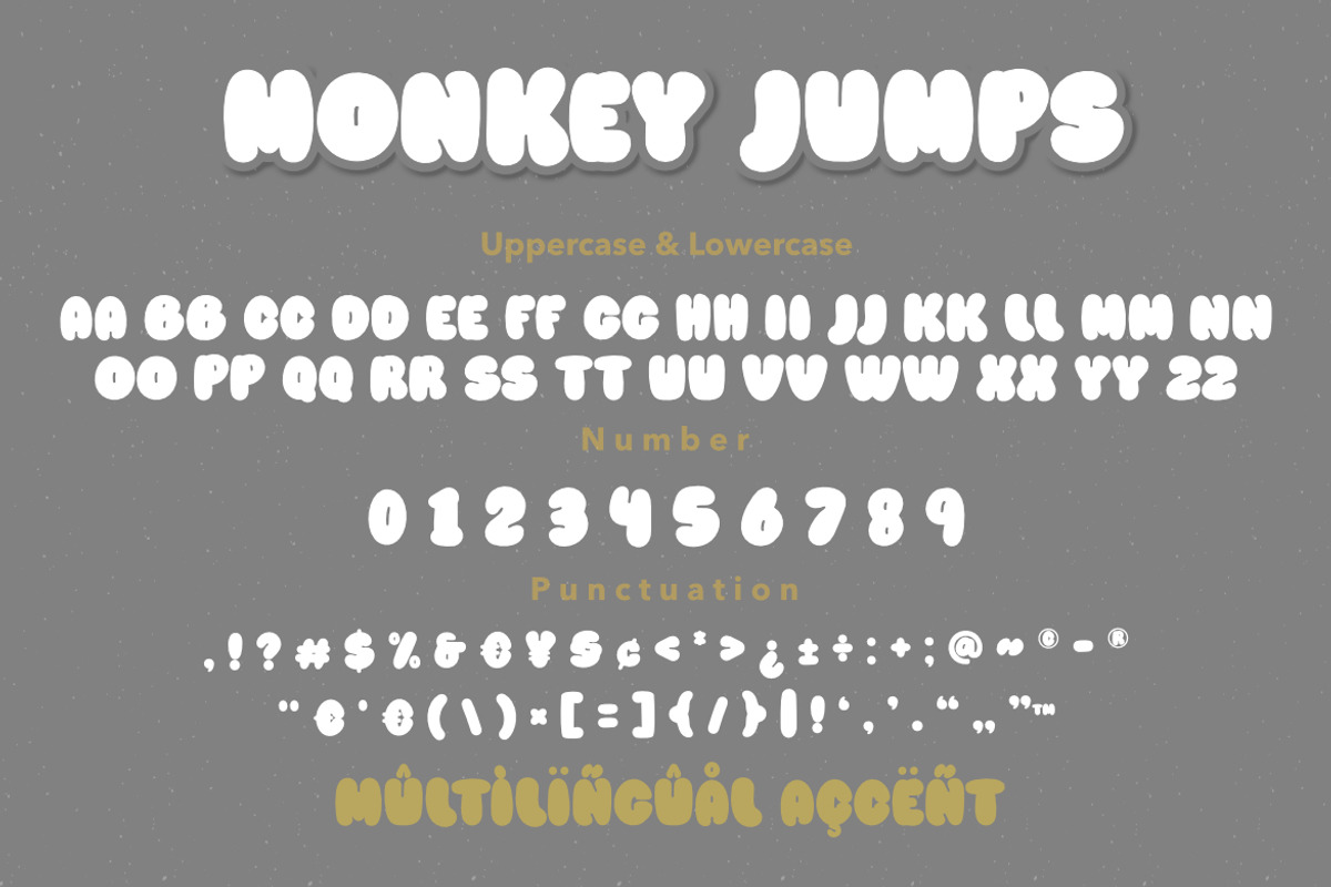 Monkey Jumps – Playful Bubble font, a Font by Bayuktx (Photo 8 of 8)