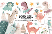 Dinosaur girl collection, an Animal Illustration by JulzaArt (Thumbnail 1 of 9)