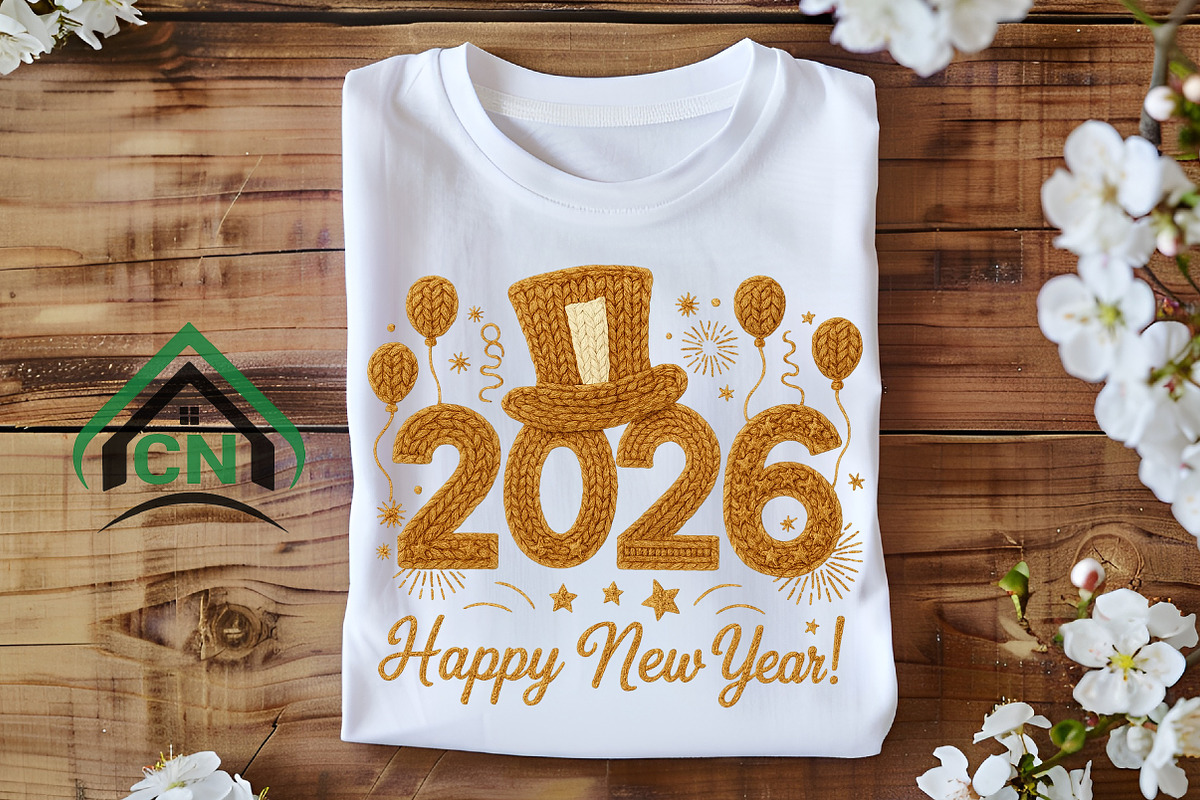 Faux Yarn Happy New Year 2026 PNG, an Illustration by Craft Nest (Photo 6 of 7)