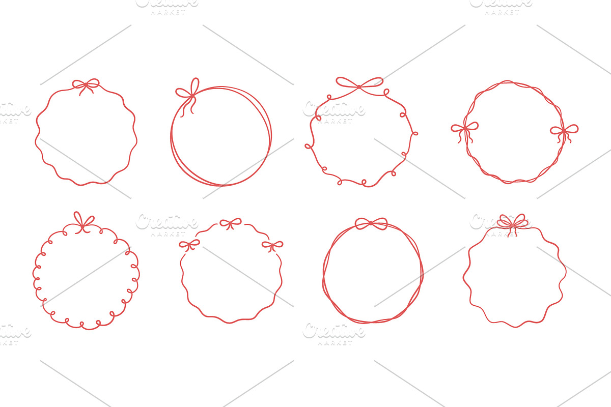 Bow circle coquette frames, an Object Graphic by Elena Pimukova (Photo 1 of 9)