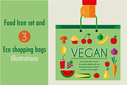 Ecology bags + icon set, a Food Illustration by zoya (Thumbnail 1 of 5)