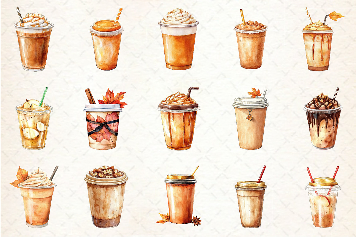 Autumn Coffee Cup Clipart, an Illustration by Rose Art (Photo 2 of 4)
