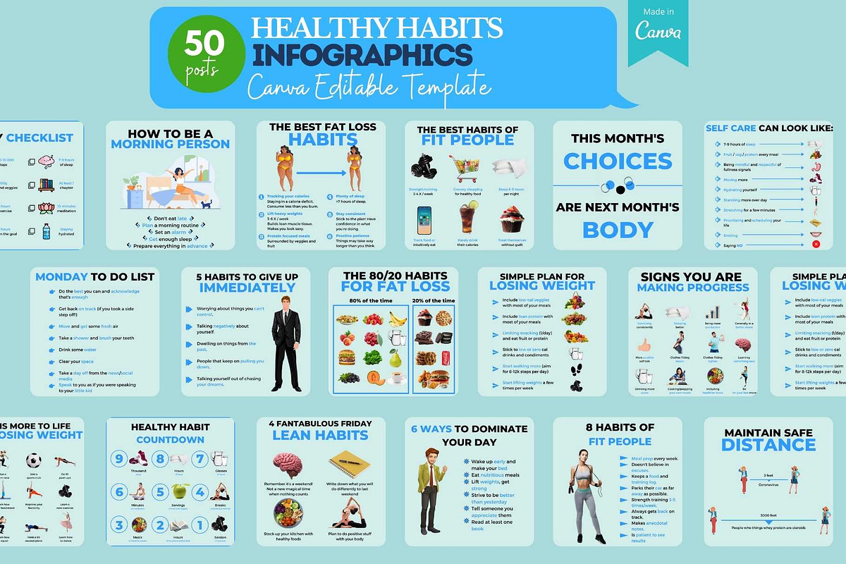 Health & Fitness Bundle -Canva Posts, a Social Media Template by Viral Content Design (Photo 8 of 19)