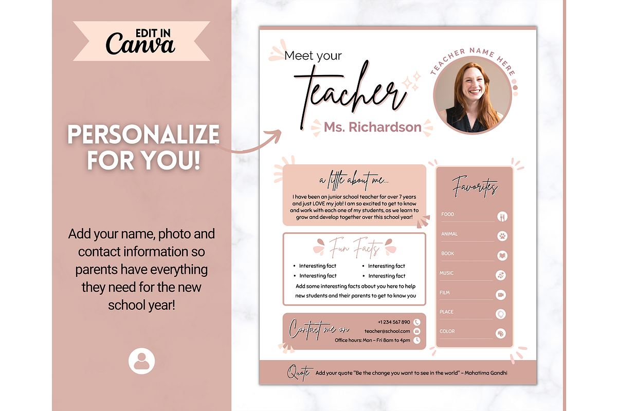 Meet the Teacher Template - Canva, a Templates & Theme by Templatables (Photo 3 of 9)