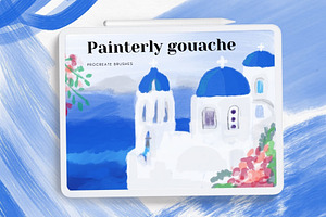 Painterly gouache brushes