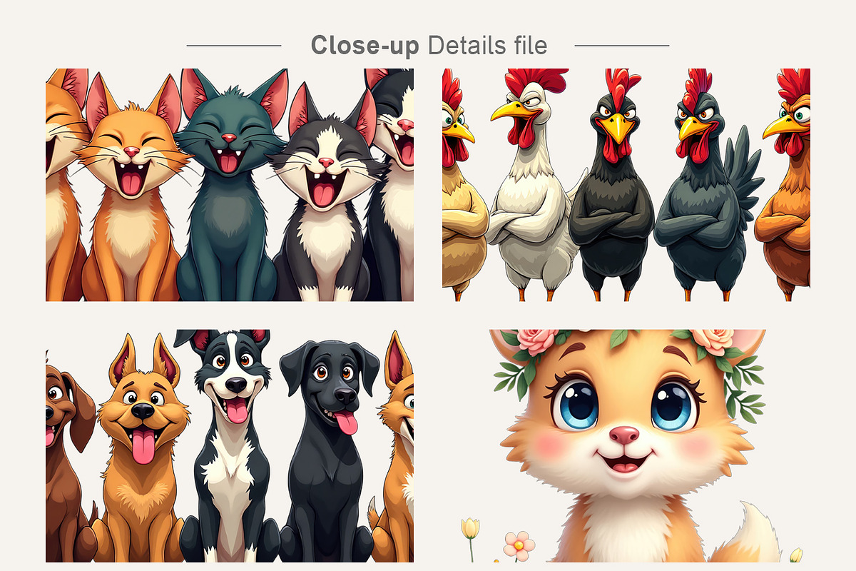 Whimsical Animal Emotions Clipart, an Illustration by Artnoy (Photo 3 of 8)