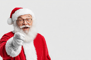 Joyful Santa Claus in a red outfit, a Holiday Photo by MistyDay
