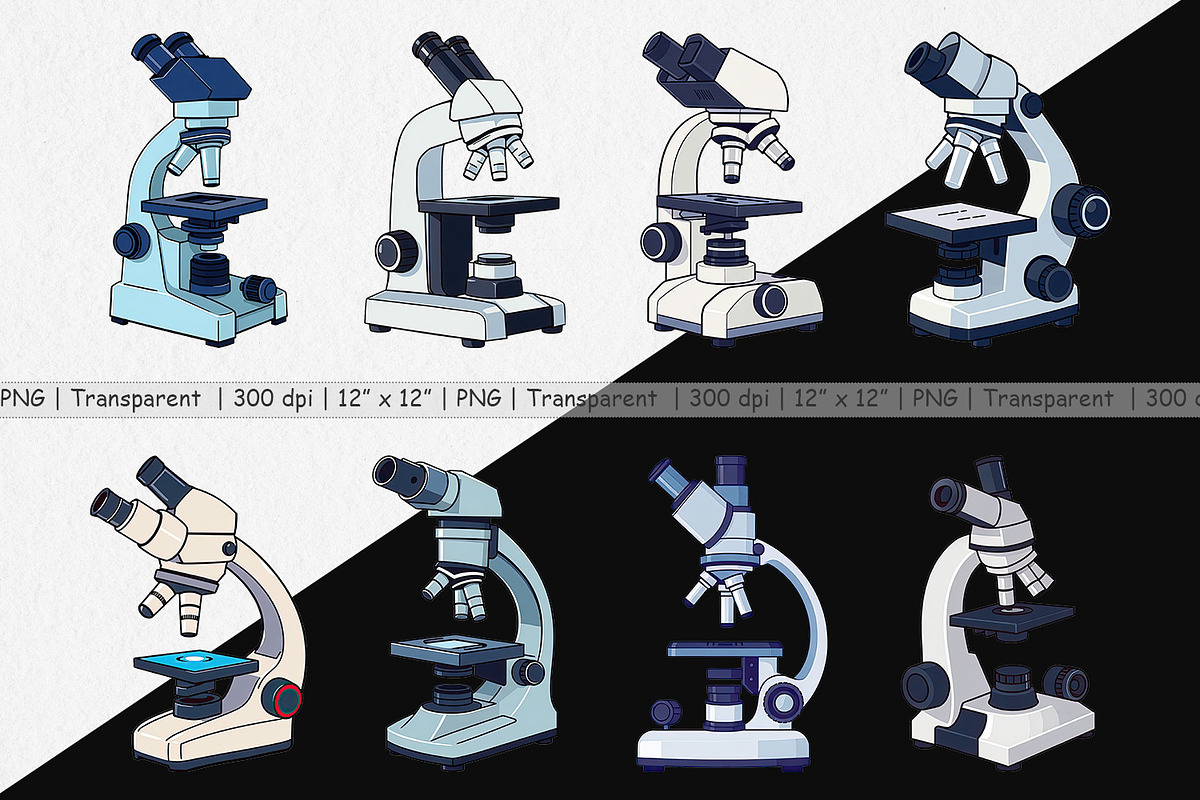 Lab Microscope Clipart, a Graphic by Artnoy (Photo 2 of 5)