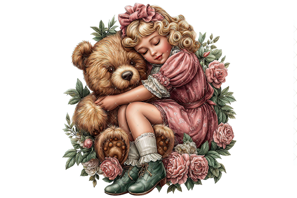 Girl With Teddy Bear Clipart PNG, a Person Illustration by Memories By Lea (Photo 18 of 20)