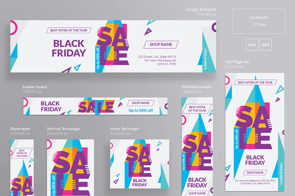 Banners Pack | Black Friday, a Templates & Theme by Amber Graphics (Photo 2 of 2)