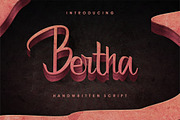 Bertha - Script With Ligatures, a Script Font by Vintage Font Lab (Thumbnail 1 of 10)