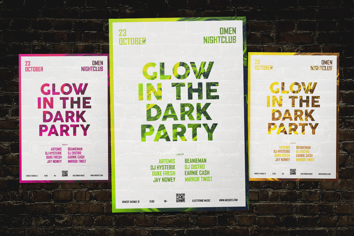 Glow In The Dark Party Flyer, a Flyer Template by NeonLeon (Photo 1 of 3)