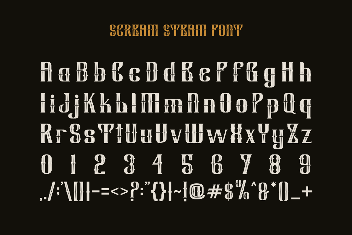 Scream Steam - Gothic Blackletter, a Blackletter Font by Viswal Studio (Photo 6 of 7)