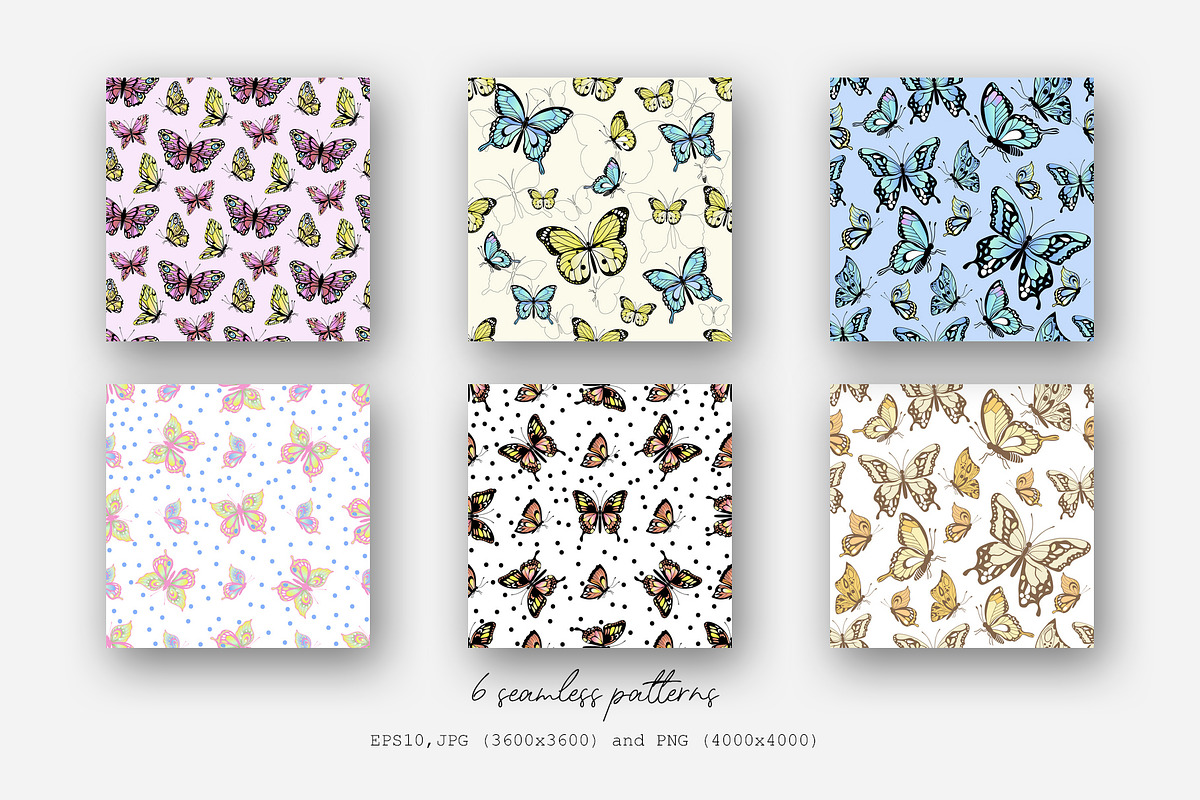 Butterflies vector collection, a Decorative Illustration by Glass Cat Design (Photo 6 of 10)