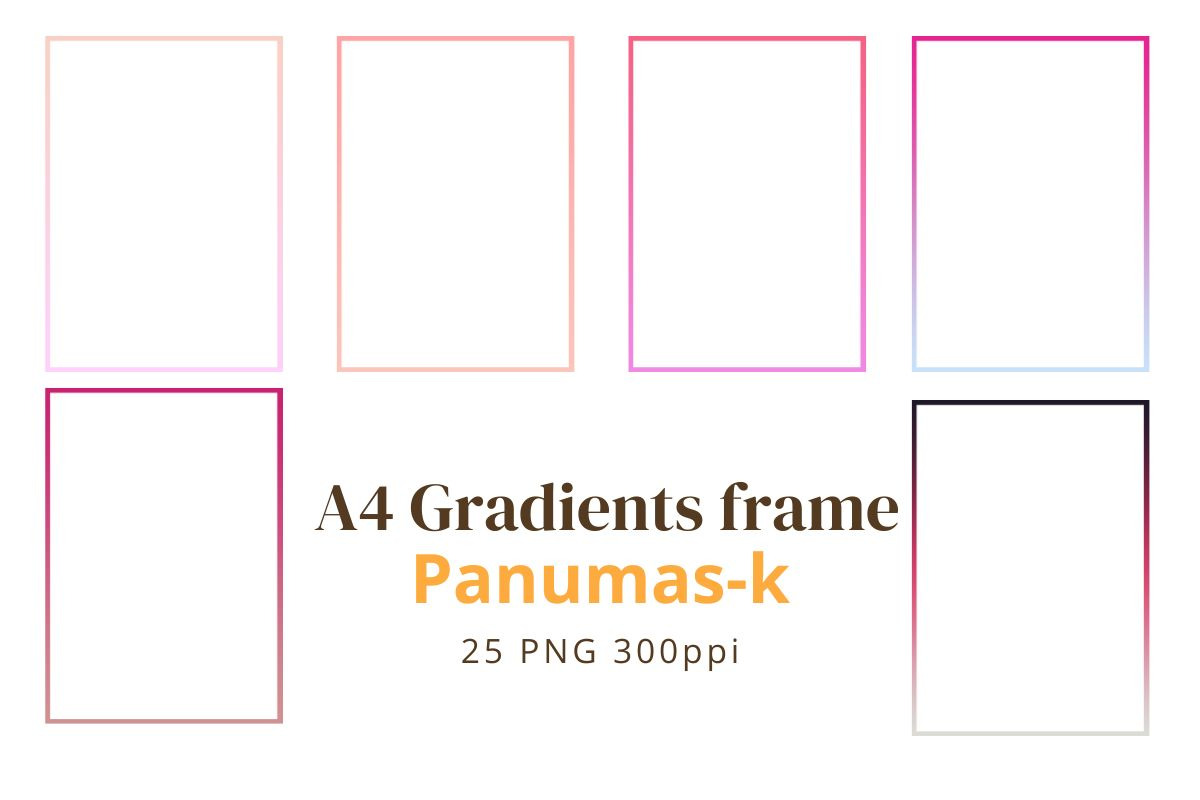 25 PNG Gradients Frame Graphic, a Graphic by PKshop (Photo 5 of 6)