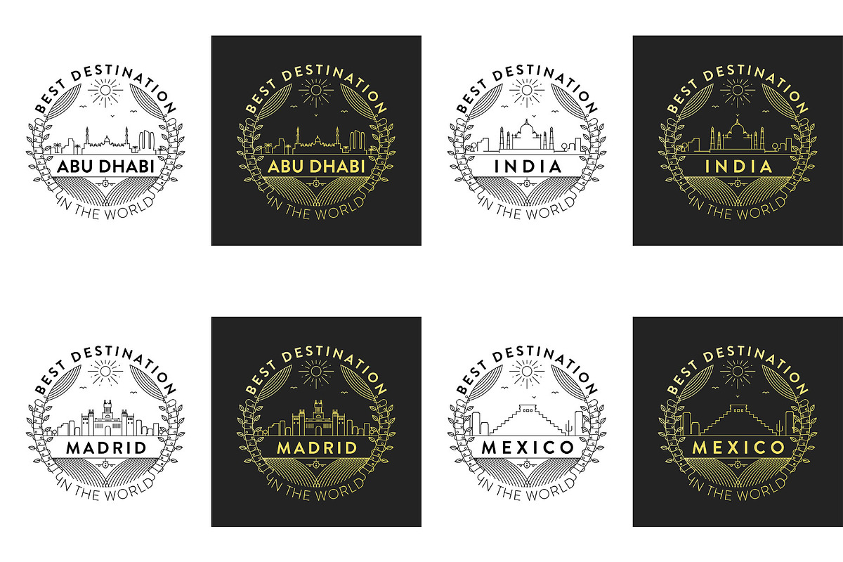 44 Linear City Badges, an Outline Icon by Kursat Unsal (Photo 6 of 25)