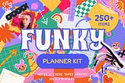 250+ Funky Digital Planner Kit, a Decorative Illustration by IuliiaSavko (Thumbnail 1 of 22)
