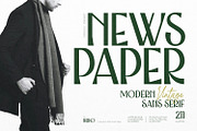 Newspaper Modern Vintage Sans Serif, a Sans Serif Font by ikiiko (Thumbnail 1 of 7)