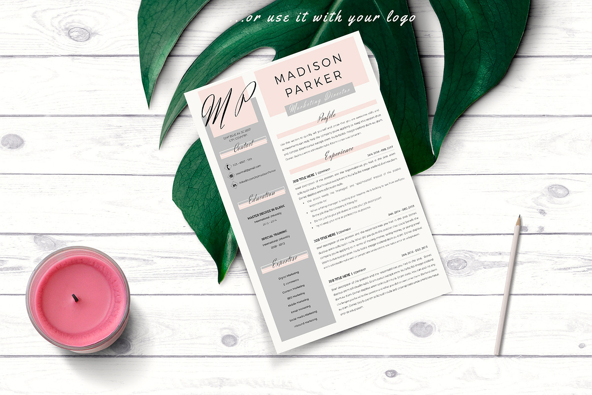 Creative Resume for Word & Pages, a Resume Template by HIRED Design Studio (Photo 11 of 11)