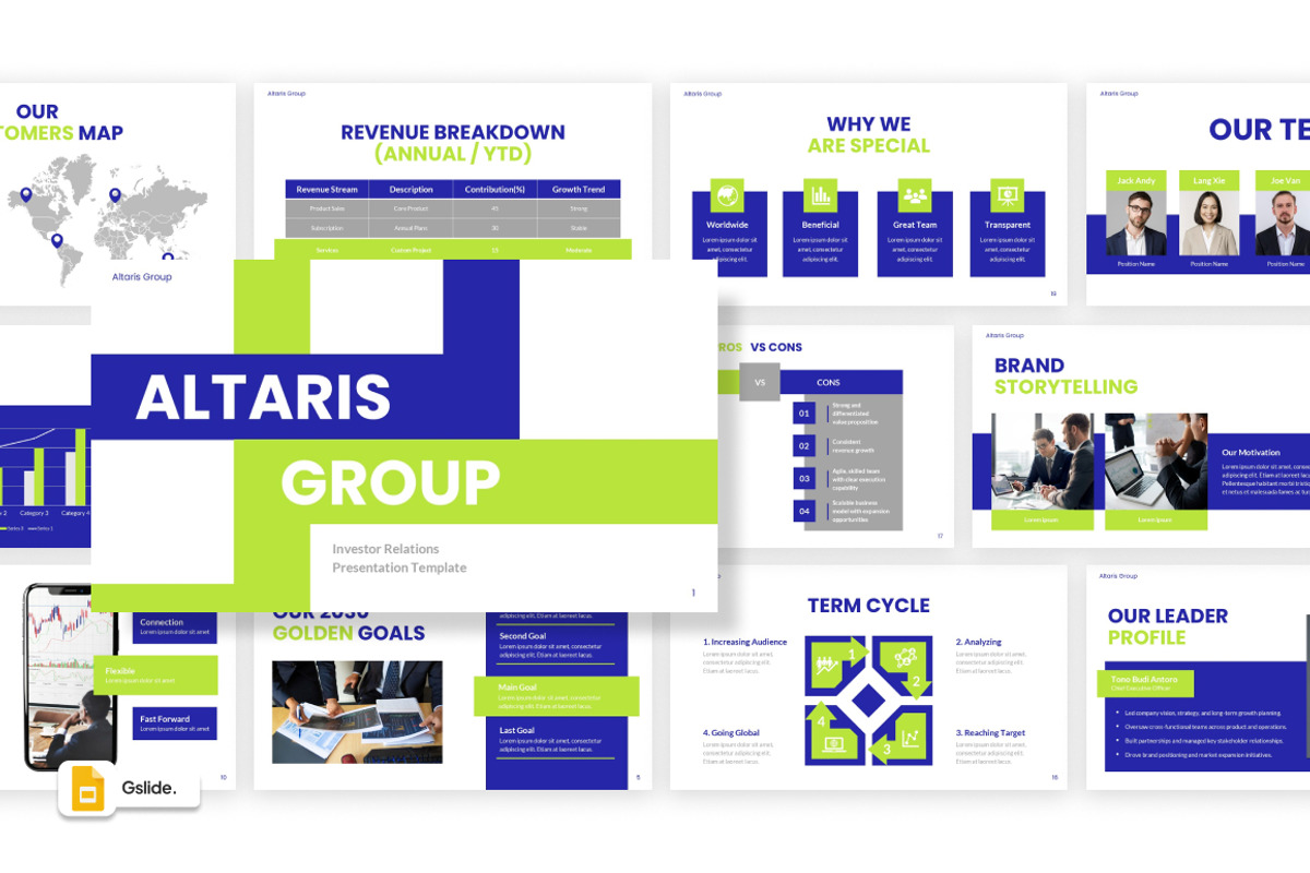 Investor Relations Google Slides, a Presentation Template by Loin Studio (Photo 1 of 4)