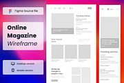 Online Magazine Wireframe Website, a Wireframe Template by INSPR STD (Thumbnail 1 of 4)