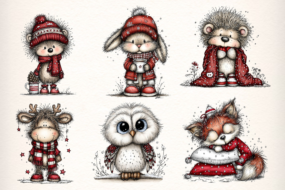 Whimsical Winter Clipart Bundle, an Illustration by Dream Creation (Photo 6 of 7)