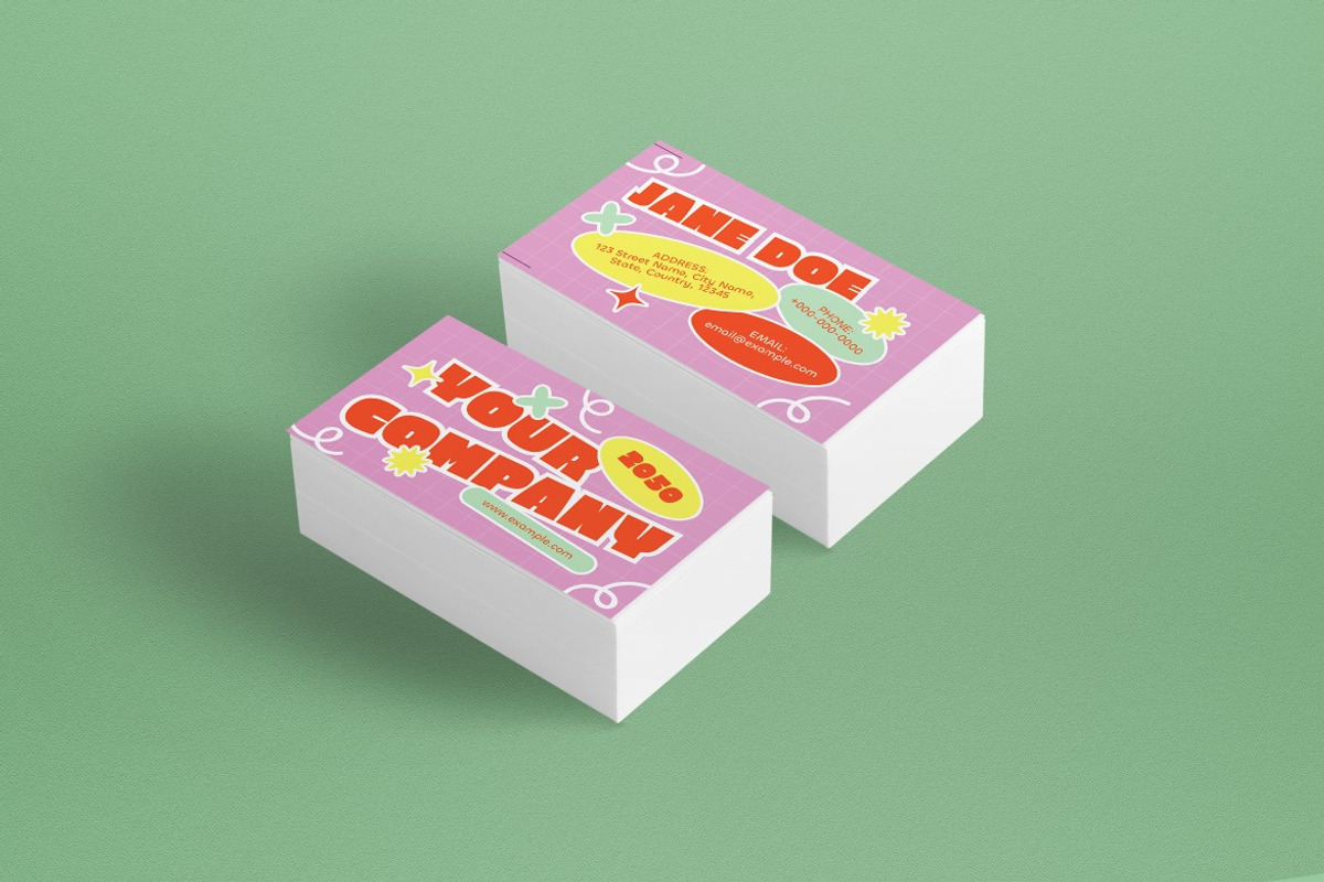 Purple Playful Business Card, a Business Card Template by graphicook (Photo 3 of 6)