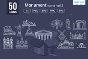 Monument Line Icons V2, a Solid Icon by Jumbo Icons (Thumbnail 1 of 5)