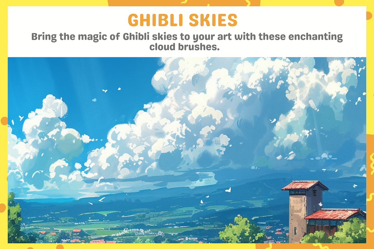 Procreate Ghibli Cloud Brushes, a Brushes & More by nikiartcorner (Photo 2 of 10)