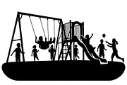 50 Kids Playground Silhouette Bundle, an Illustration by Gfx_Store (Thumbnail 45 of 51)