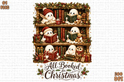 Cute Ghosts Reading for Christmas, a Seasonal Illustration by Sublimation Artist (Thumbnail 1 of 9)