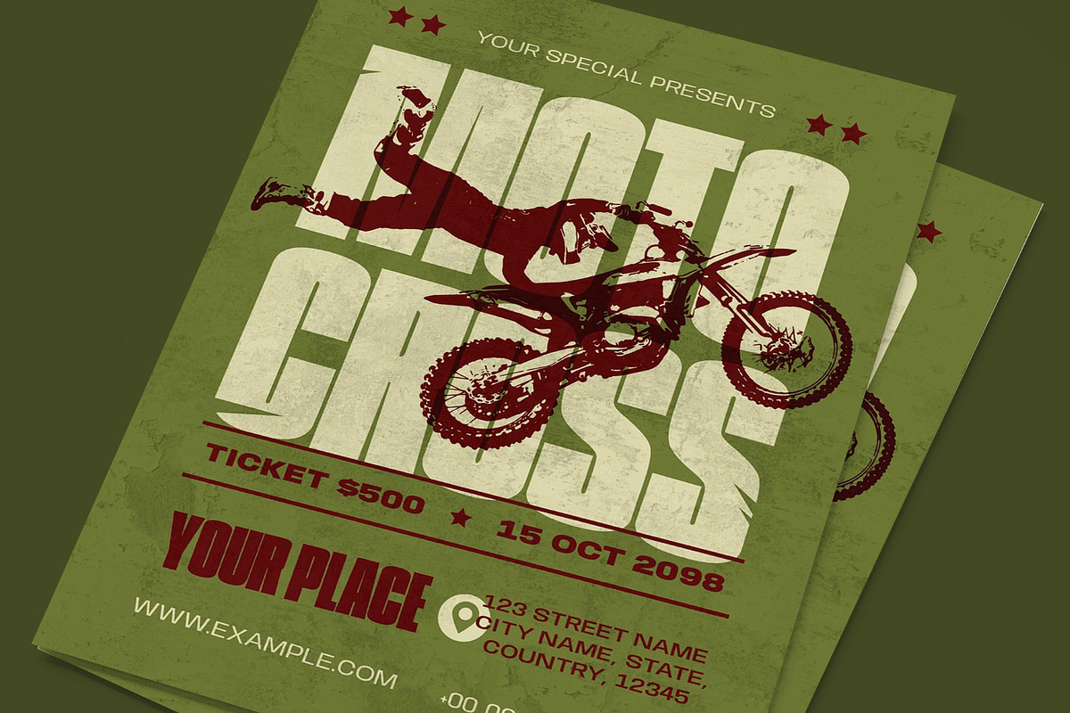 Moto Cross Flyer, a Flyer Template by graphicook (Photo 2 of 3)