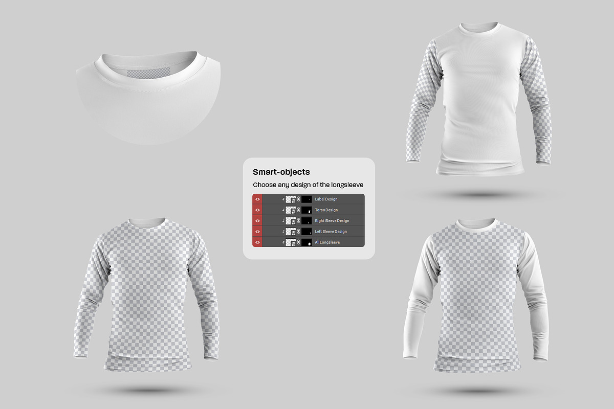 6 Men's Mockups Longsleeve T-Shirt, a Shirt Mockup by Grow Design Craft Studio (Photo 7 of 9)
