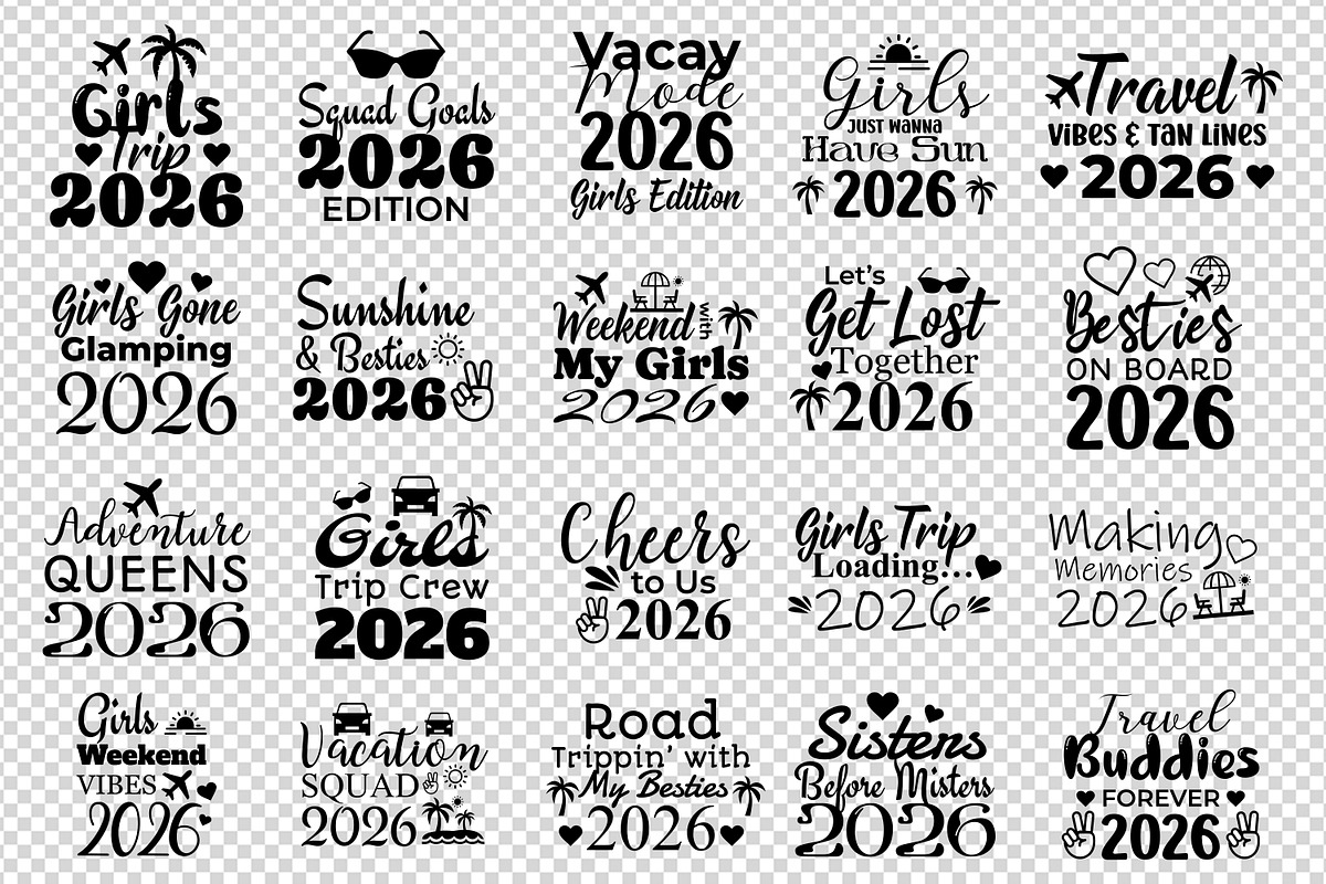 Girls Trip 2026 SVG Bundle, a Graphic by M9 Design (Photo 2 of 14)