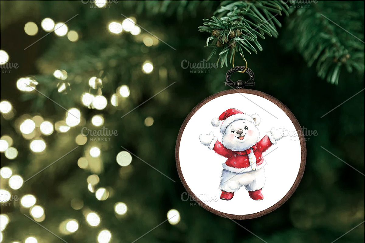 Christmas Bear. Watercolor PNG, an Animal Illustration by KENO Mascots (Photo 5 of 8)
